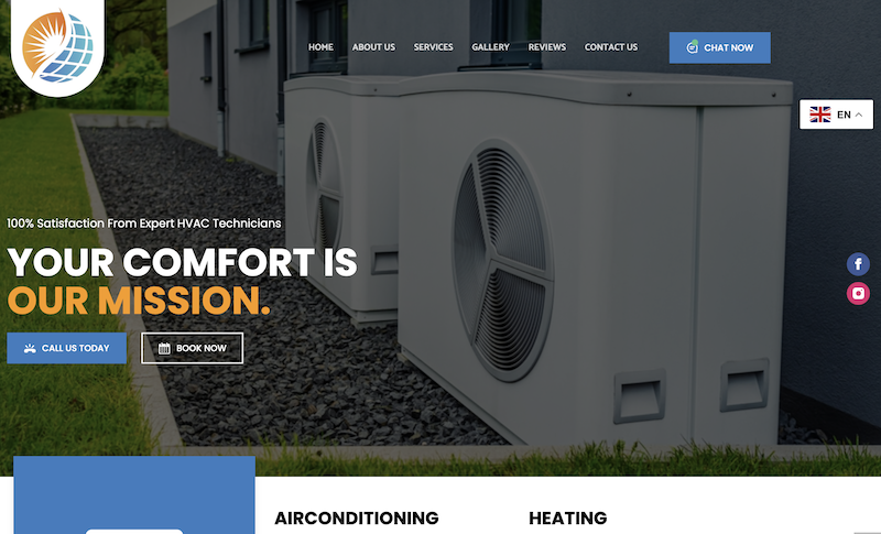 Pagina web de Pro Quality AC and Heating of Louisiana LLC.